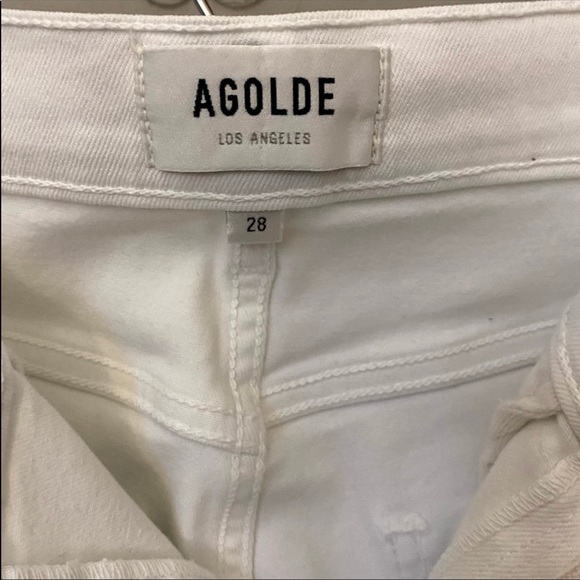 NWOT Agolde Sophie Mid Rise Skinny Jeans White 28 - Picture 7 of 9